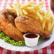 نصف دجاجه مقليه